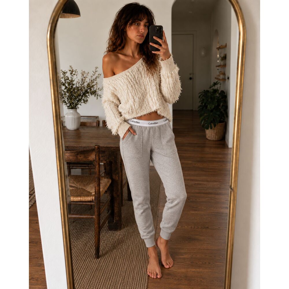 Calvin Klein Modern Cotton Joggers S Lounge Pants Sleepwear Athleisure Gray